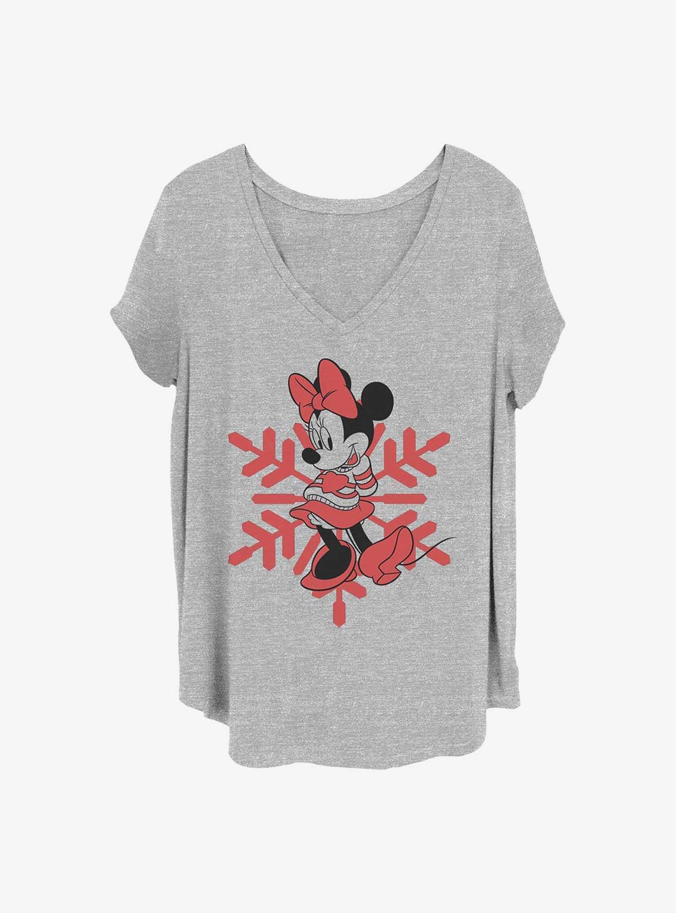 Disney Minnie Mouse Minnie Snowflake Girls T-Shirt Plus Size, HEATHER GR, hi-res