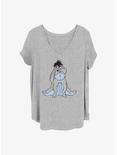 Disney Winnie The Pooh Basic Sketch Eeyore Girls T-Shirt Plus Size, HEATHER GR, hi-res