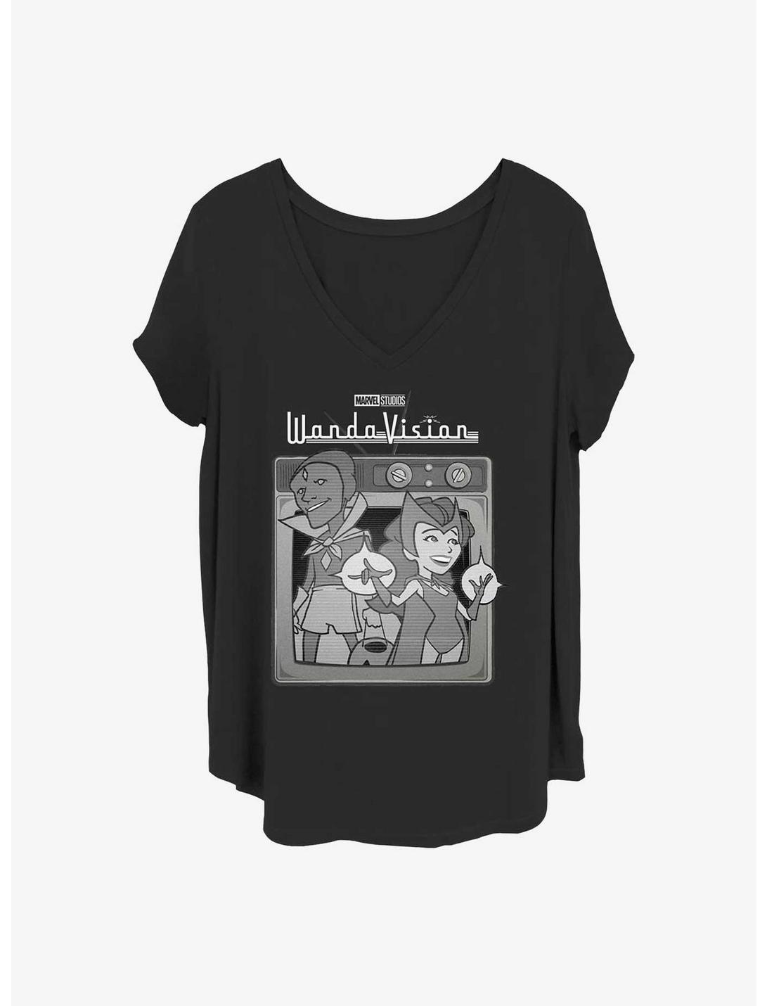 Marvel WandaVision Vintage Tv Girls T-Shirt Plus Size, BLACK, hi-res