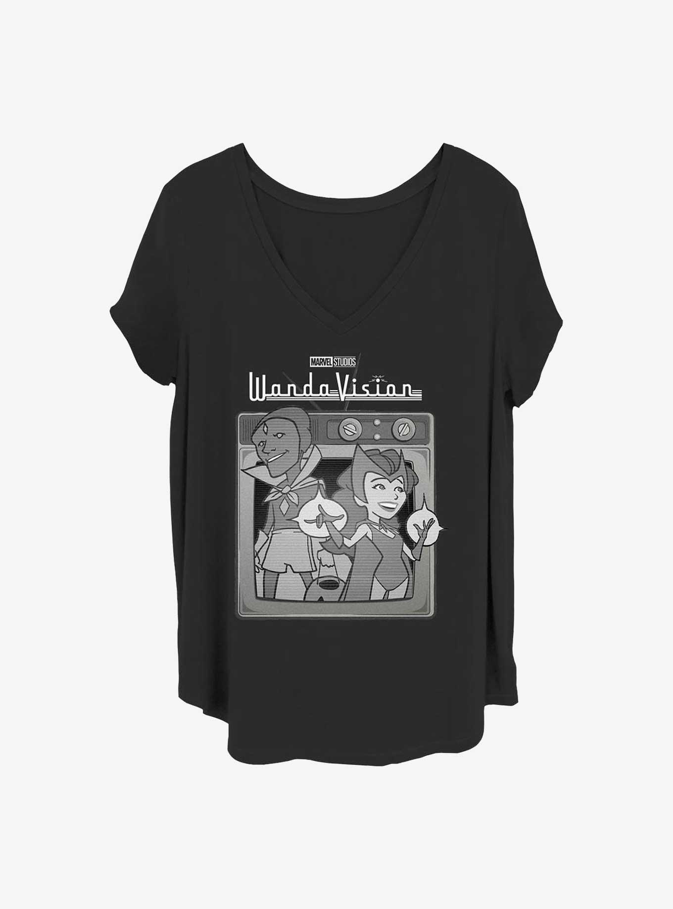 Marvel WandaVision Vintage Tv Girls T-Shirt Plus Size, BLACK, hi-res