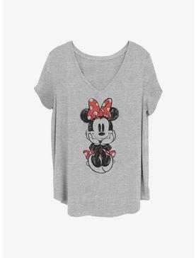 Disney Minnie Mouse Sitting Minnie Sketch Girls T-Shirt Plus Size, , hi-res