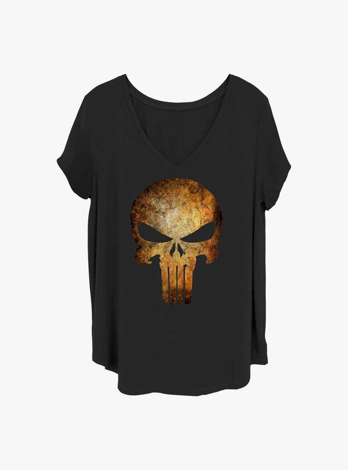 Marvel Punisher Real Skull Girls T-Shirt Plus Size, BLACK, hi-res