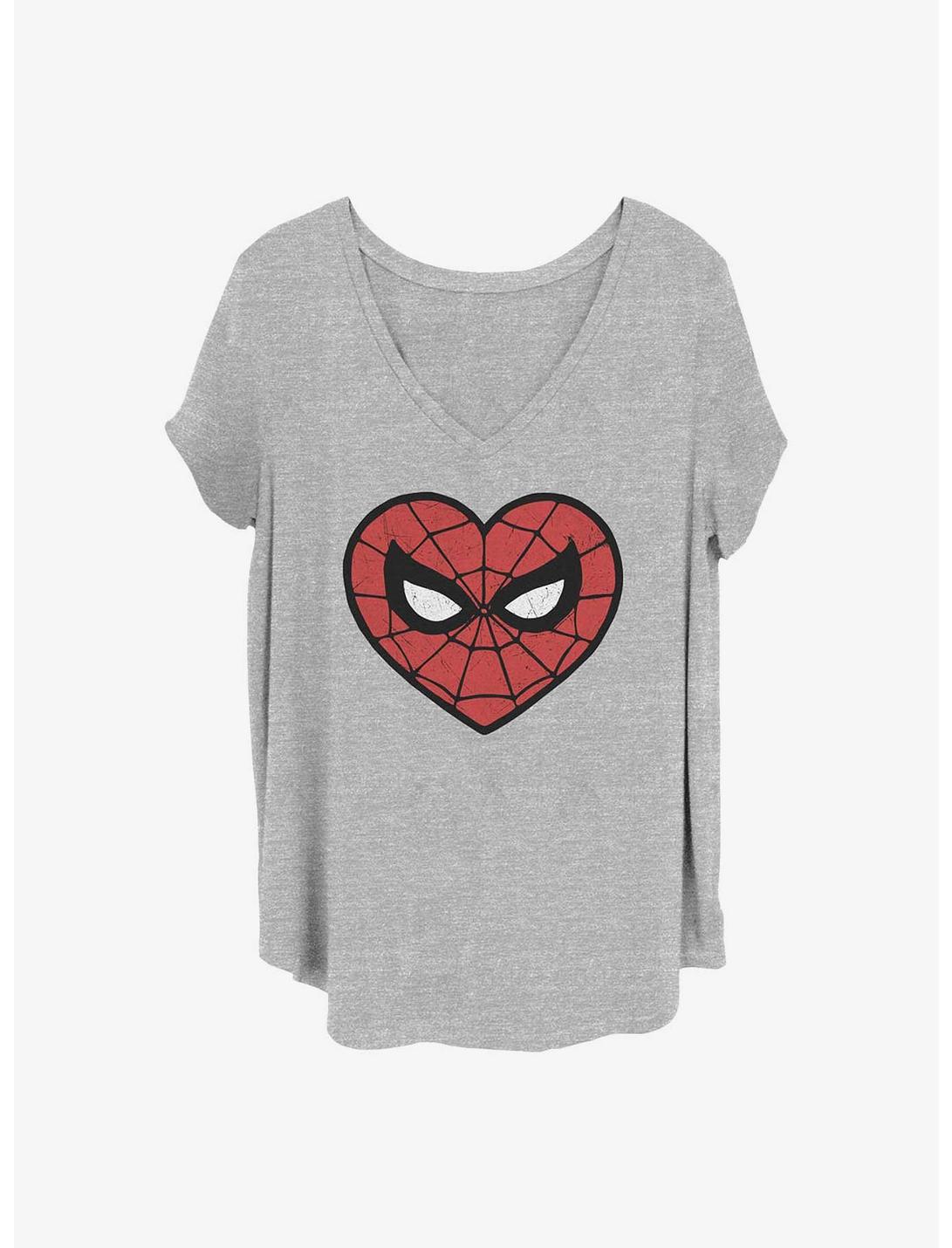 Marvel Spider-Man Spidey Heartbreaker Girls T-Shirt Plus Size, HEATHER GR, hi-res