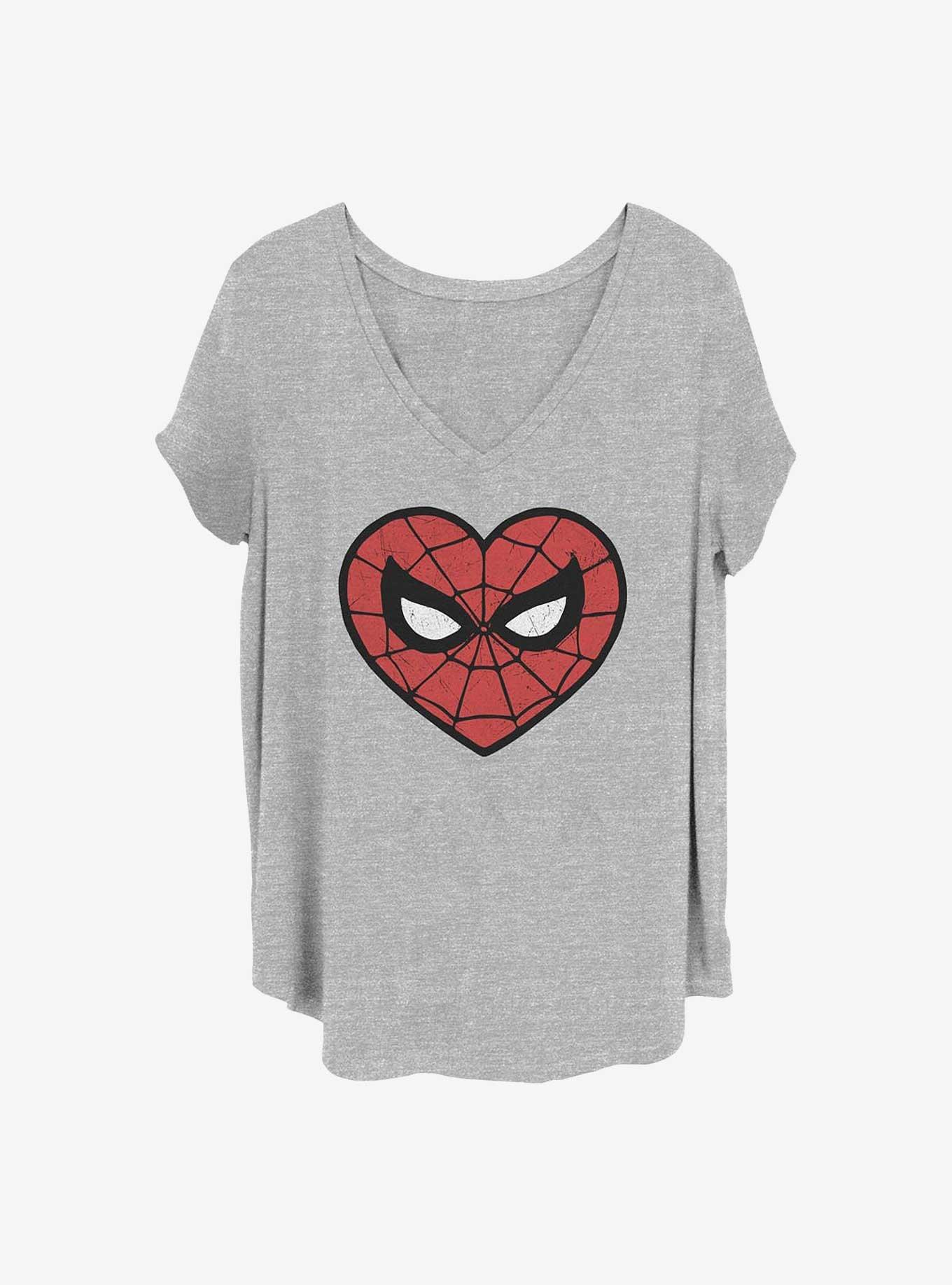Marvel Spider-Man Spidey Heartbreaker Girls T-Shirt Plus Size, HEATHER GR, hi-res