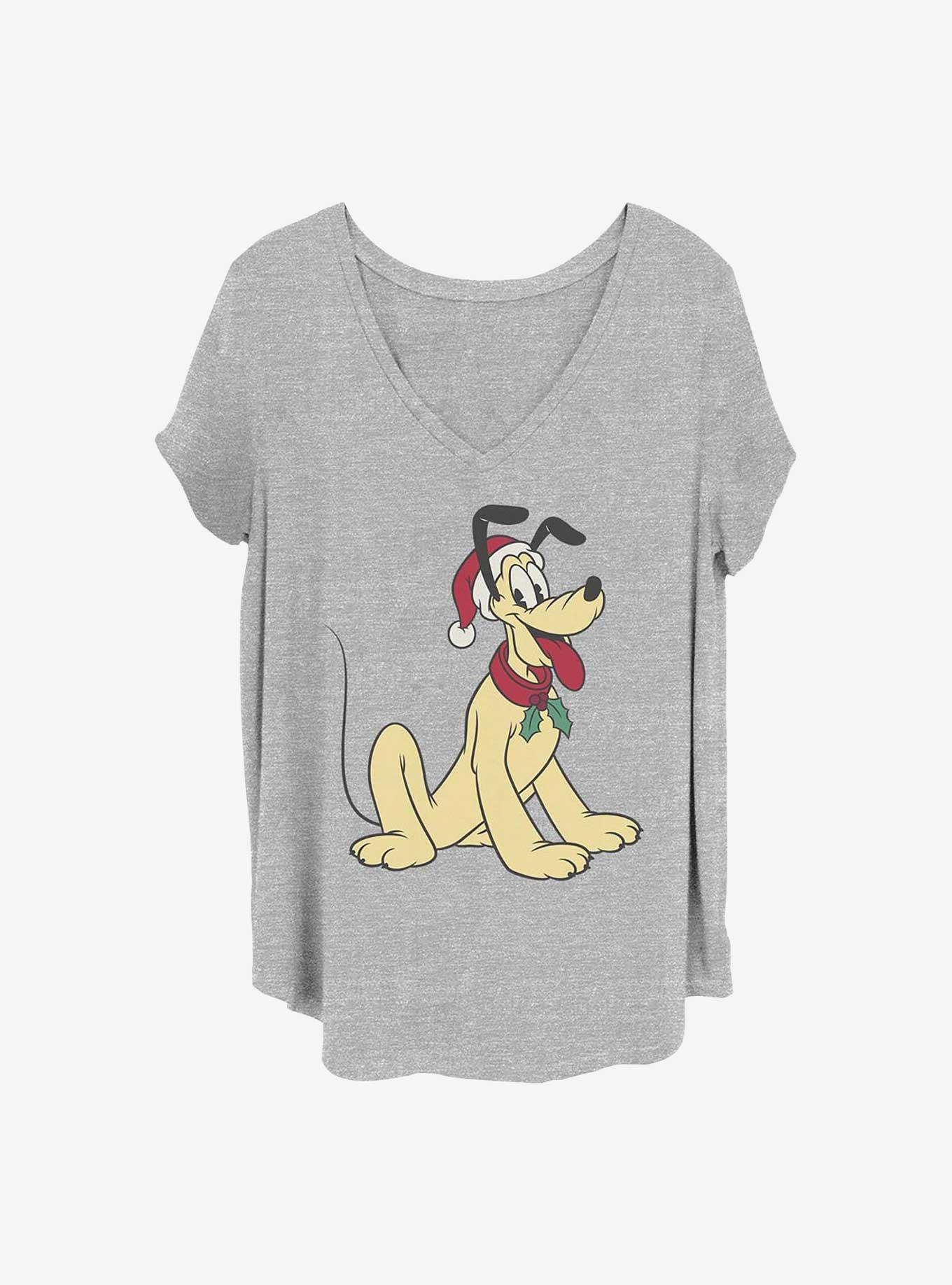 Disney Pluto Holiday Hat Girls T-Shirt Plus Size, HEATHER GR, hi-res