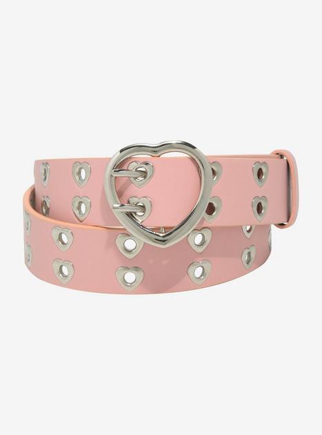 Pastel Pink Heart Grommet Belt | Hot Topic display picture 3