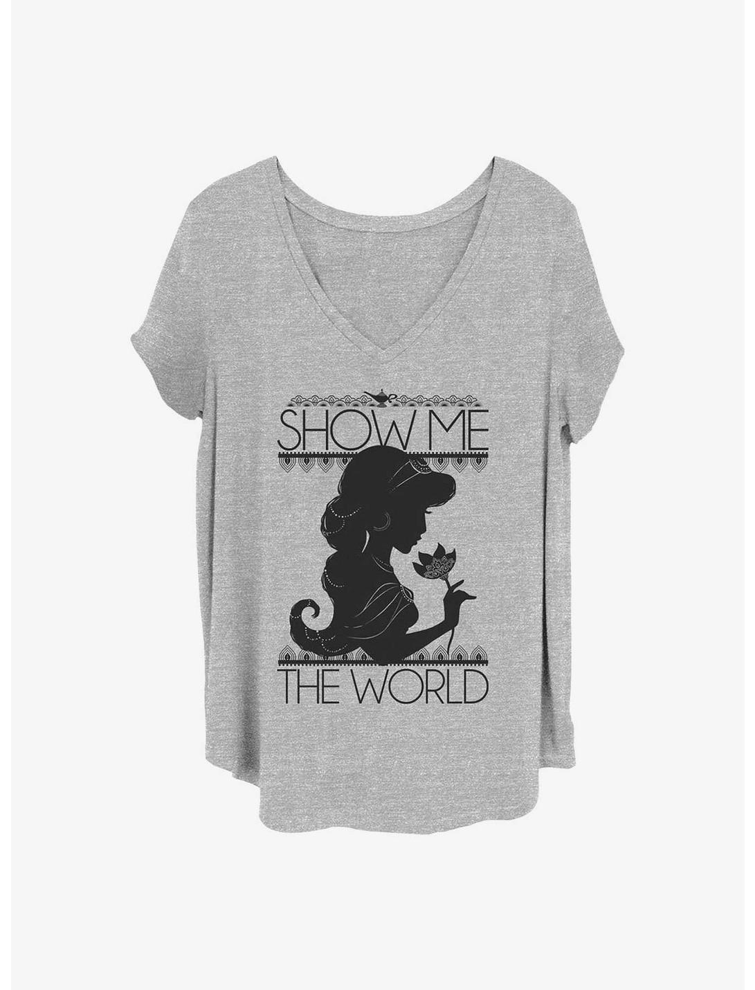 Disney Aladdin Jasmine Show Me The World Girls T-Shirt Plus Size, HEATHER GR, hi-res