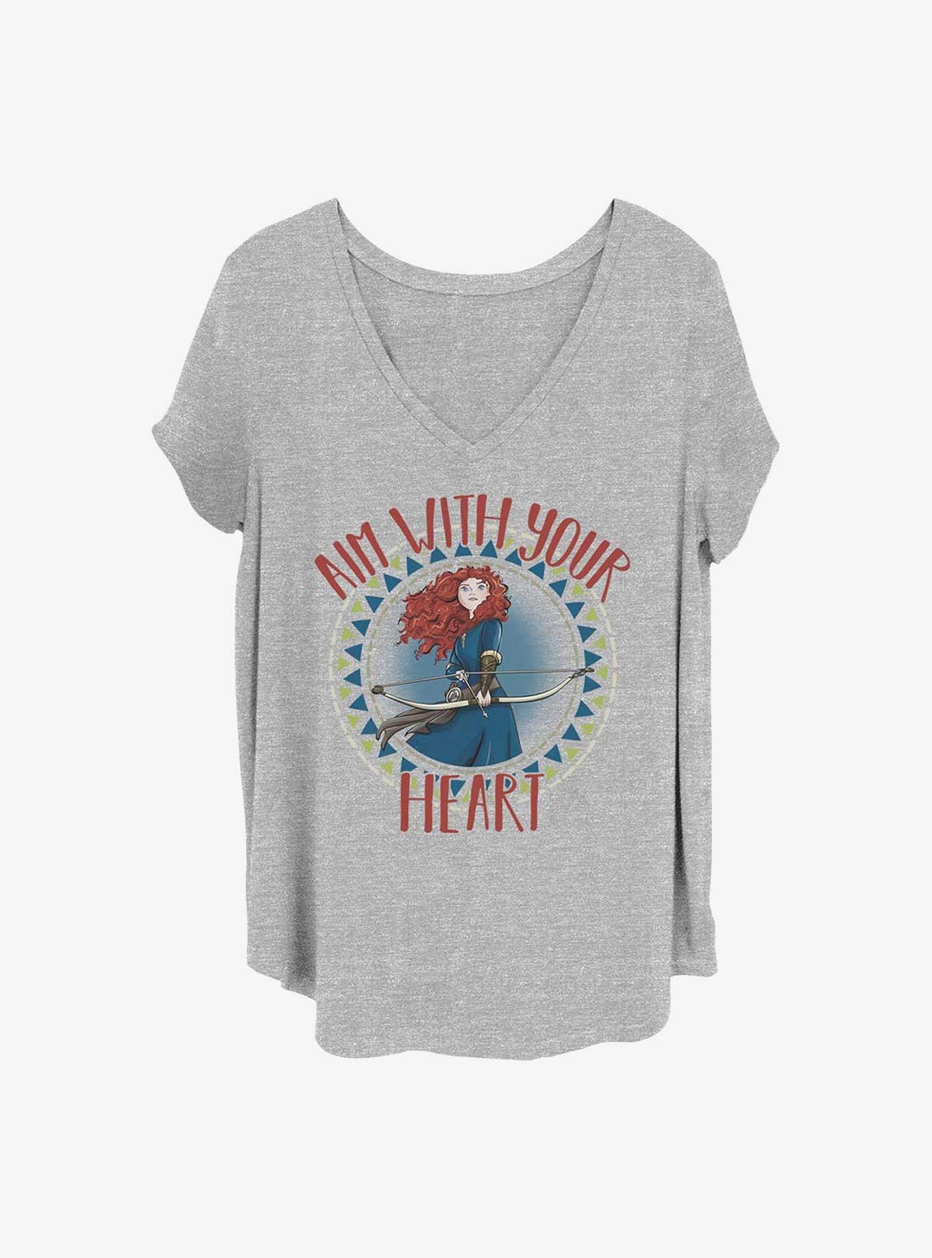 Disney Pixar Brave Aim With Heart Girls T-Shirt Plus Size, HEATHER GR, hi-res