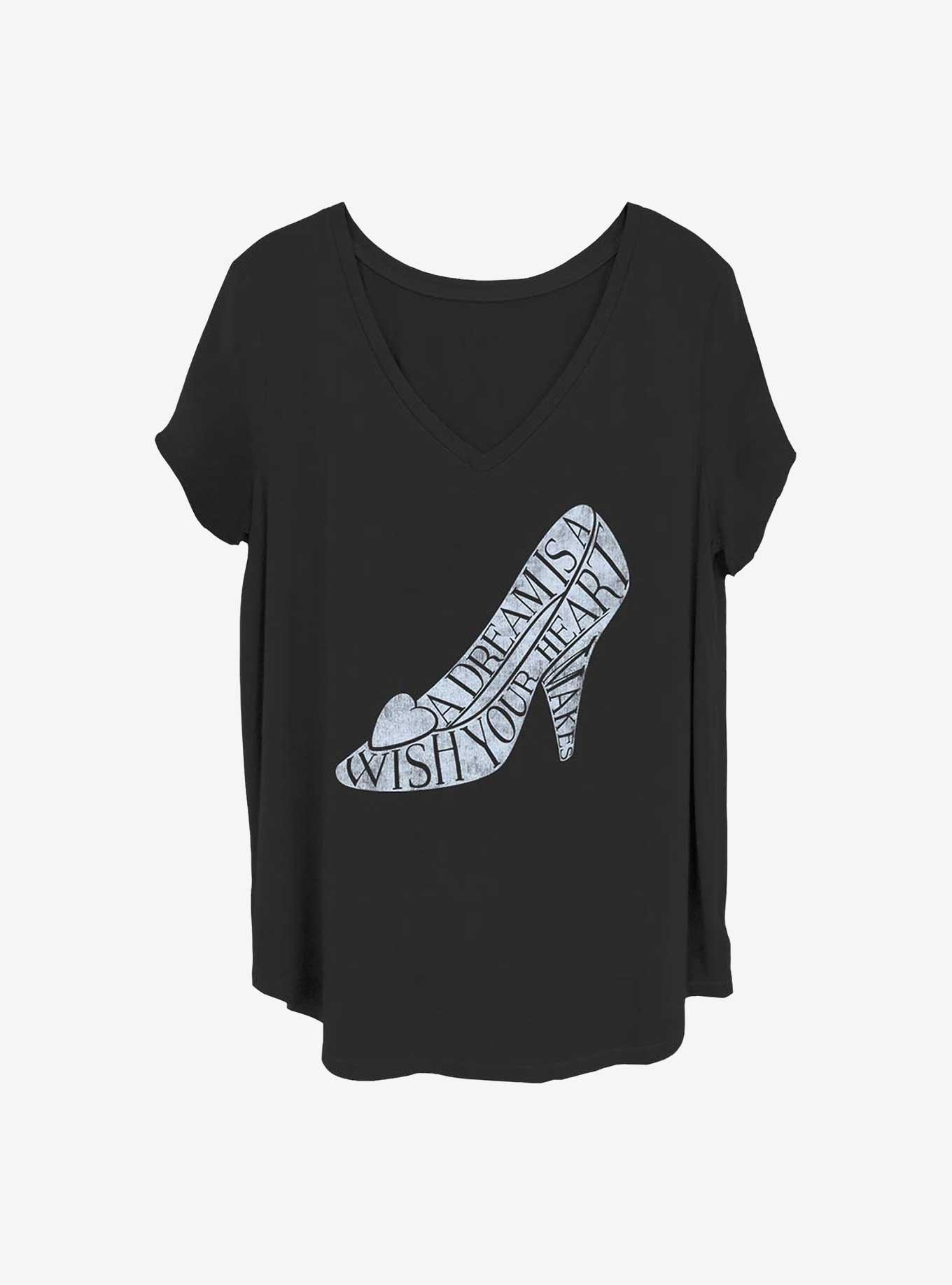 Disney Cinderella Engraved Slipper Girls T-Shirt Plus Size