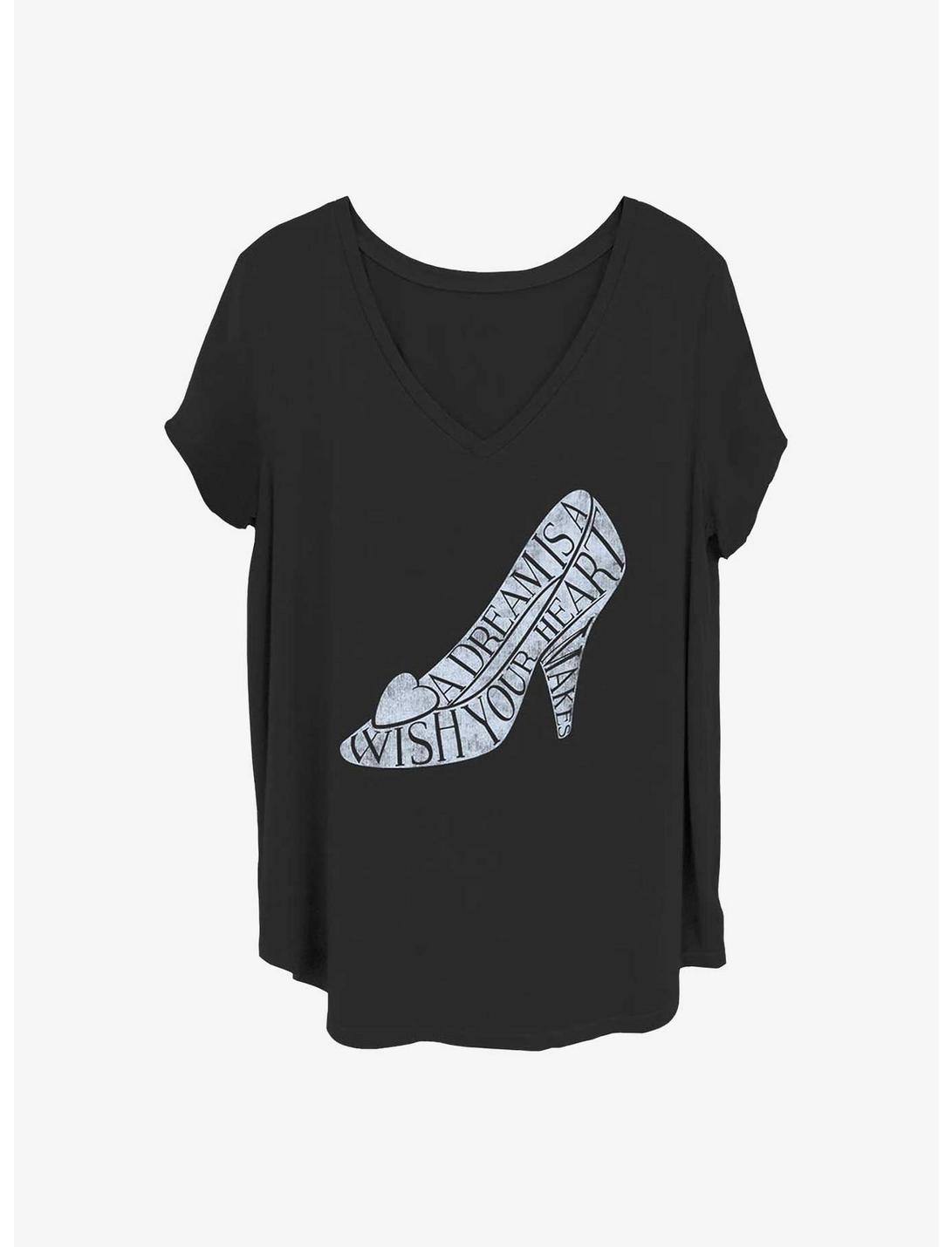 Disney Cinderella Engraved Slipper Girls T-Shirt Plus Size, BLACK, hi-res