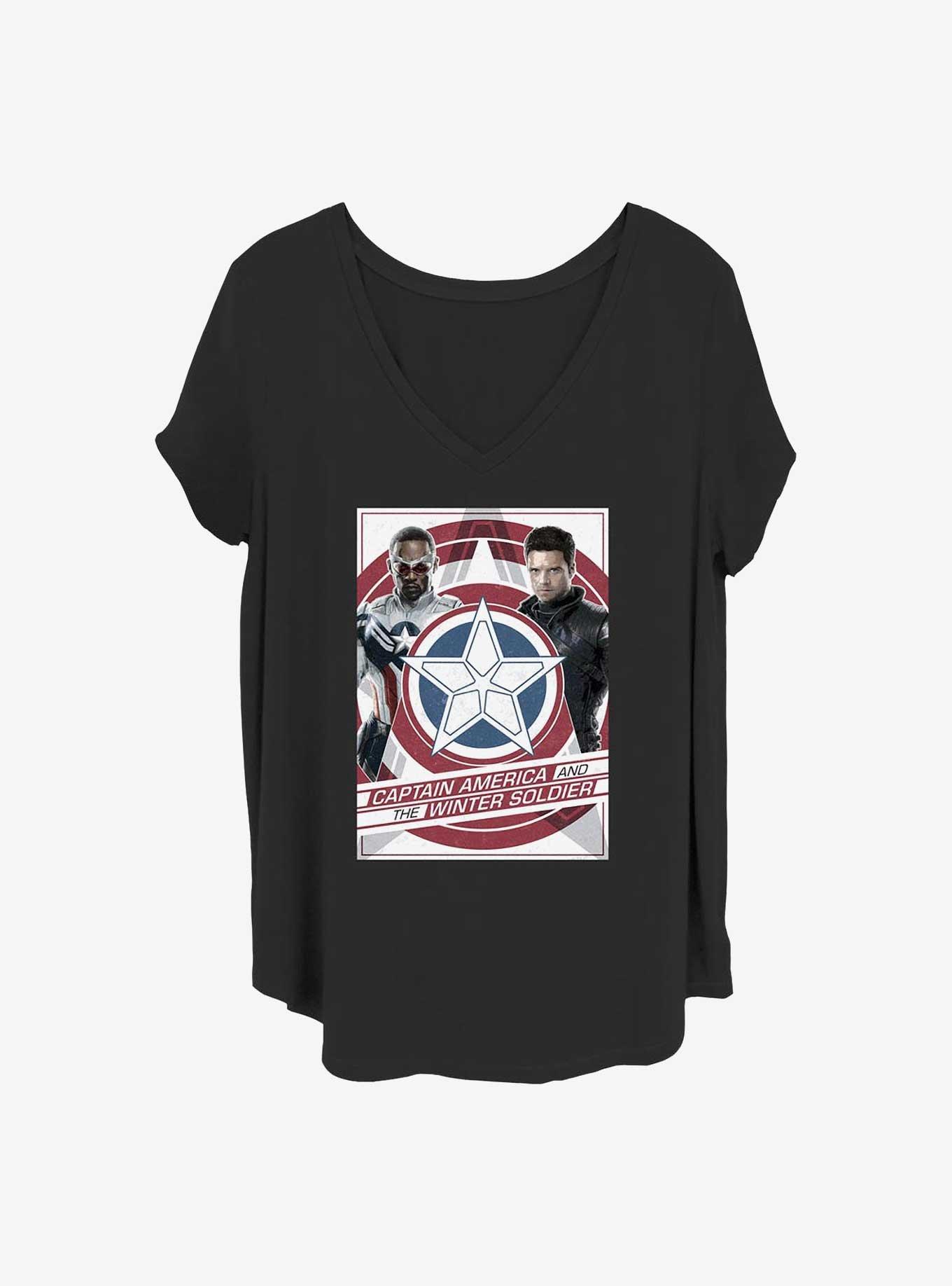 Marvel The Falcon and the Winter Soldier Shield Poster Girls T-Shirt Plus Size, , hi-res