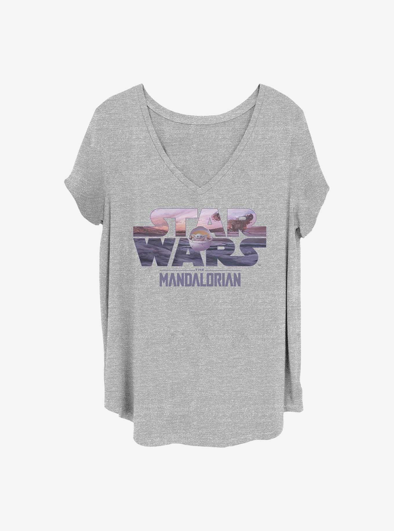 Star Wars The Mandalorian Child Logo Fill Girls T-Shirt Plus Size