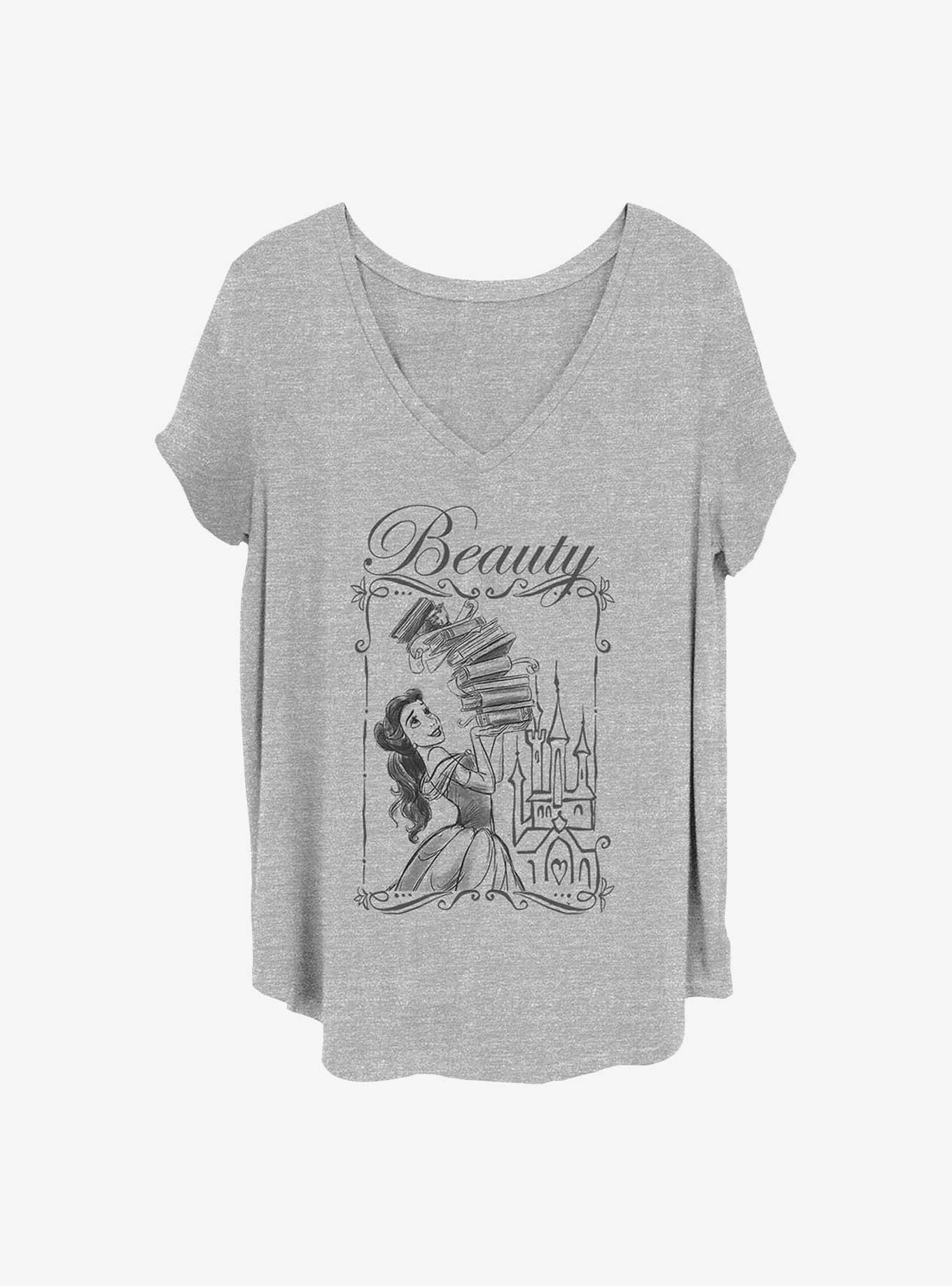 Disney Beauty and the Beast Beauty Books Girls T-Shirt Plus Size, , hi-res