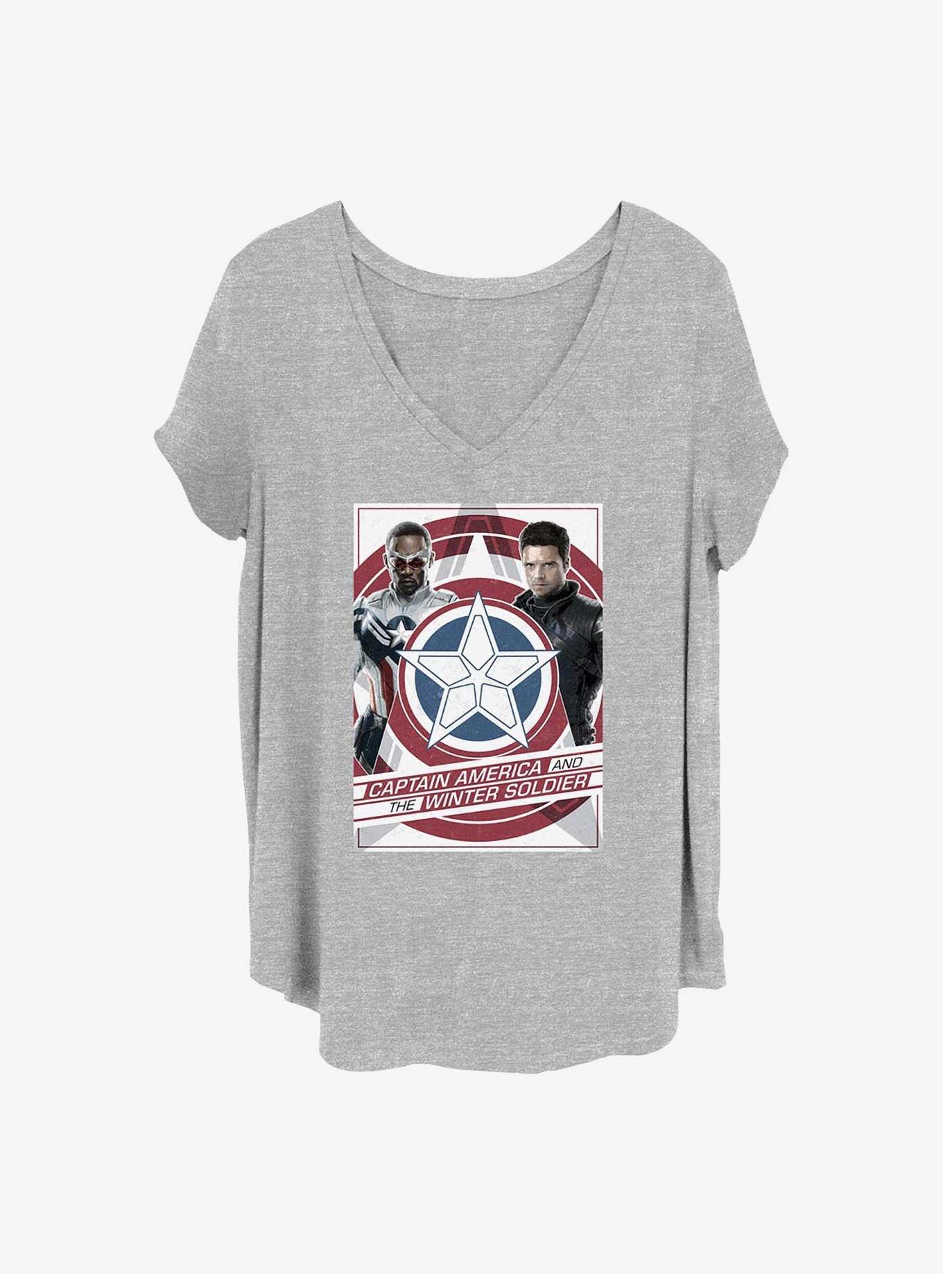 Marvel The Falcon and the Winter Soldier Shield Poster Girls T-Shirt Plus Size