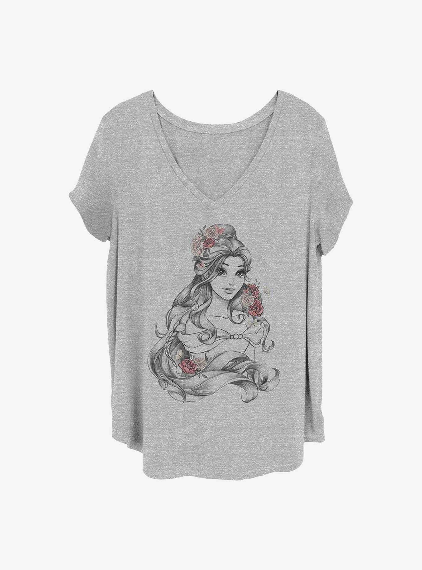 Disney Beauty and the Beast Beauty Flower Girls T-Shirt Plus Size, HEATHER GR, hi-res