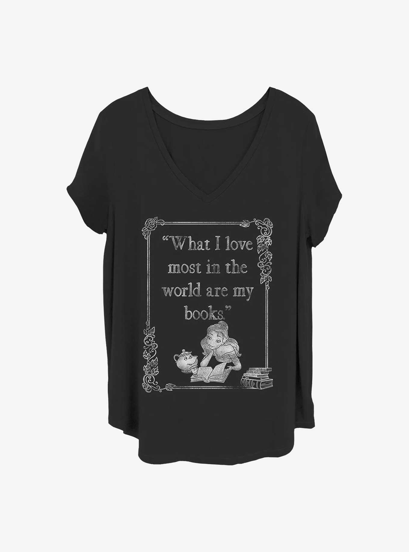 Disney Beauty and the Beast Book Love Girls T-Shirt Plus Size, BLACK, hi-res