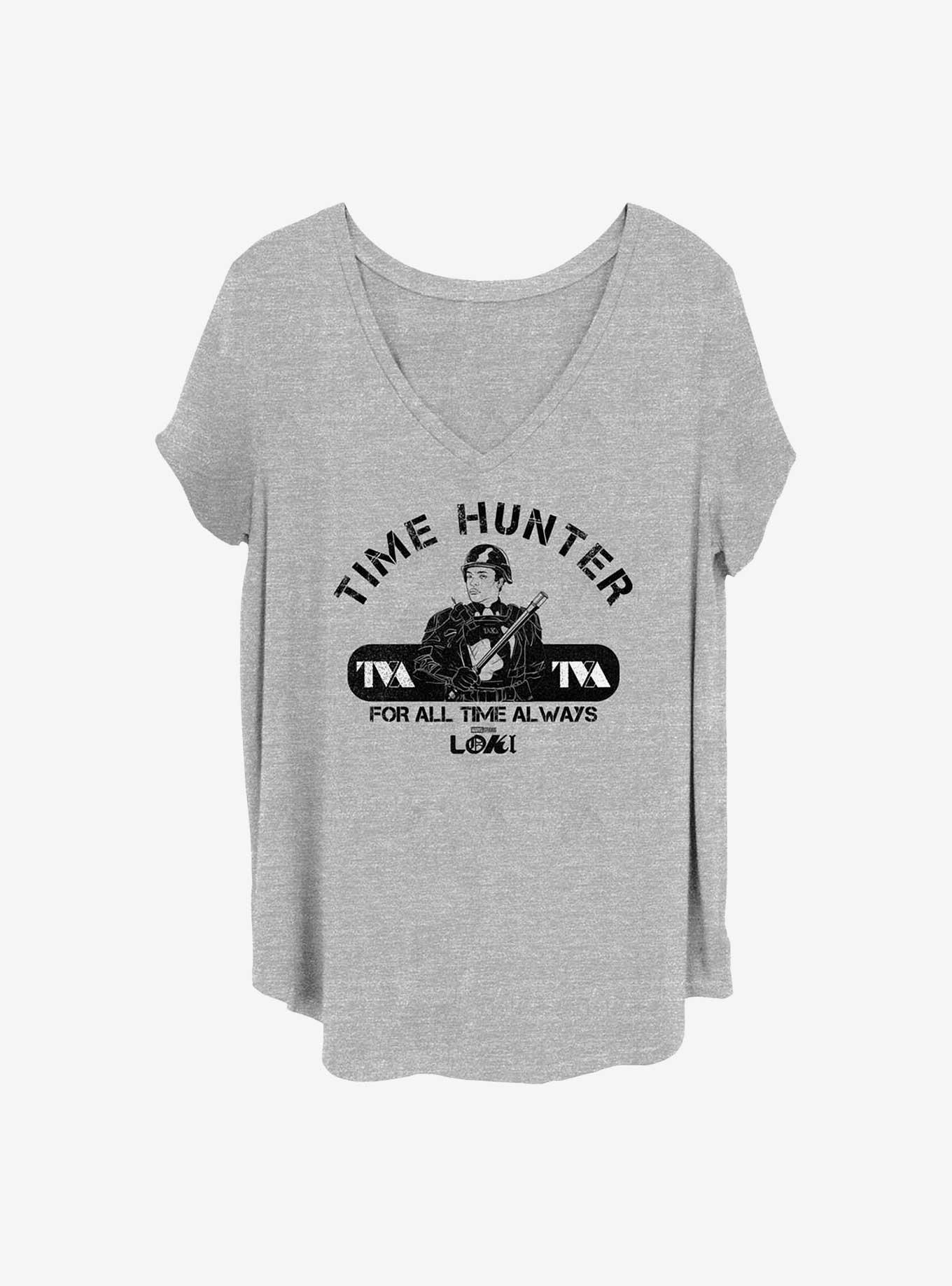 Marvel Loki B-15 Time Hunting Girls T-Shirt Plus Size, HEATHER GR, hi-res