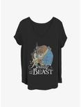 Disney Beauty and the Beast Classic Poster Girls T-Shirt Plus Size, BLACK, hi-res