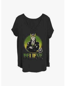 Marvel Loki Believe Girls T-Shirt Plus Size, , hi-res