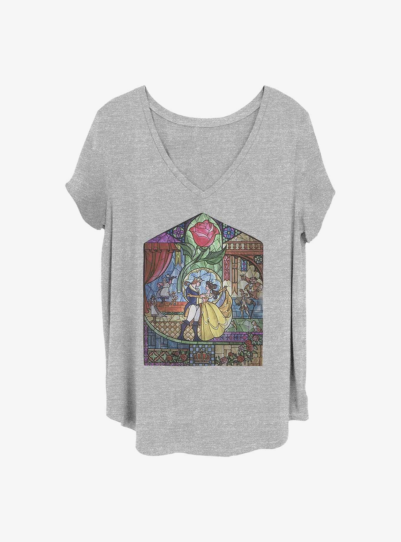 Disney Beauty and the Beast Glass Beauty Girls T-Shirt Plus Size, HEATHER GR, hi-res