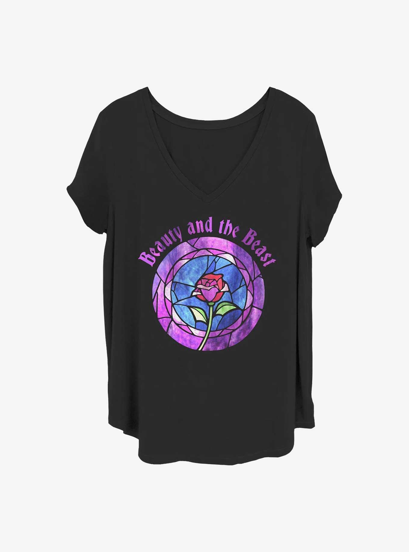 Disney Beauty and the Beast Glass Rose Girls T-Shirt Plus Size