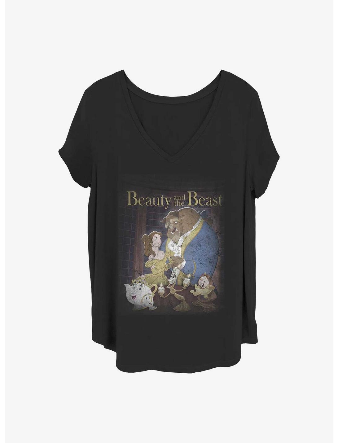 Disney Beauty and the Beast Poster Girls T-Shirt Plus Size, BLACK, hi-res