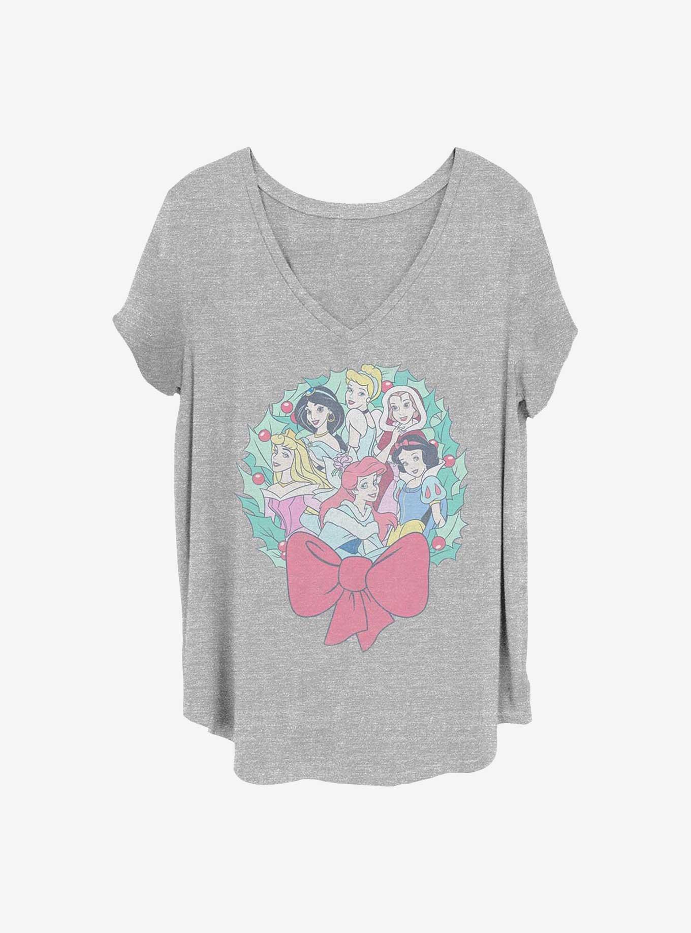 Disney Princesses Holiday Wreath Girls T-Shirt Plus Size