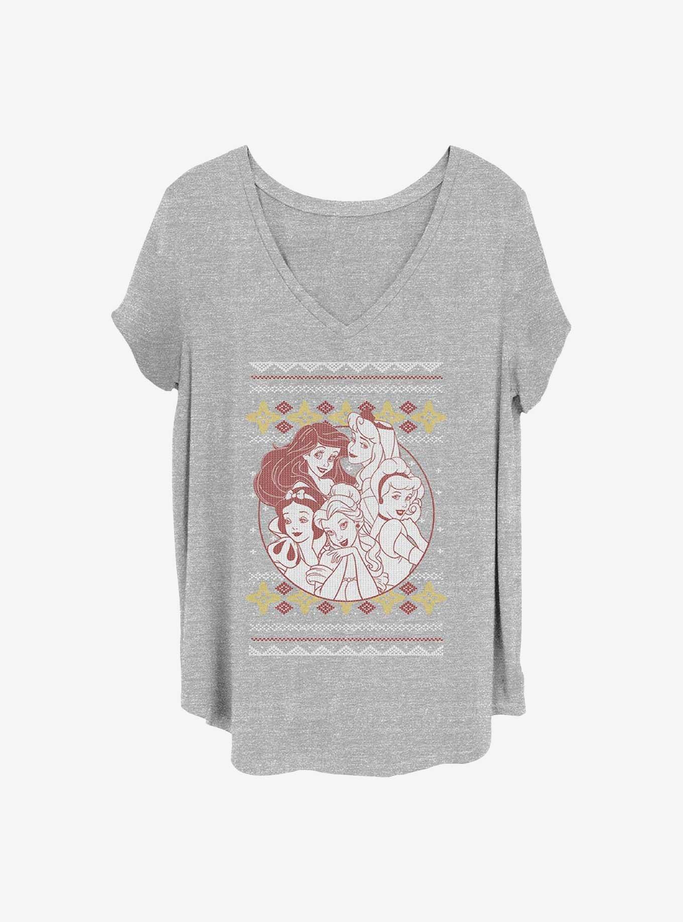 Disney Princesses Princess Holiday Girls T-Shirt Plus Size, HEATHER GR, hi-res