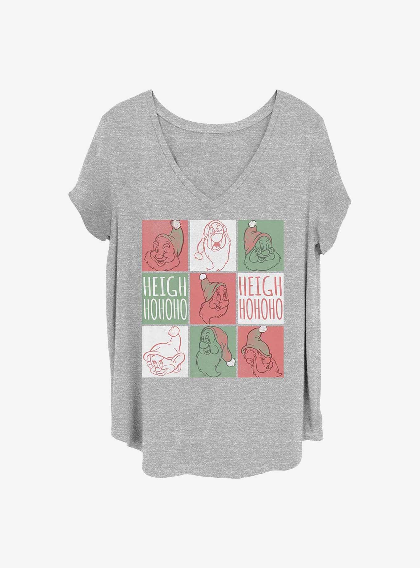 Disney Princesses Santa Squares Girls T-Shirt Plus Size, HEATHER GR, hi-res