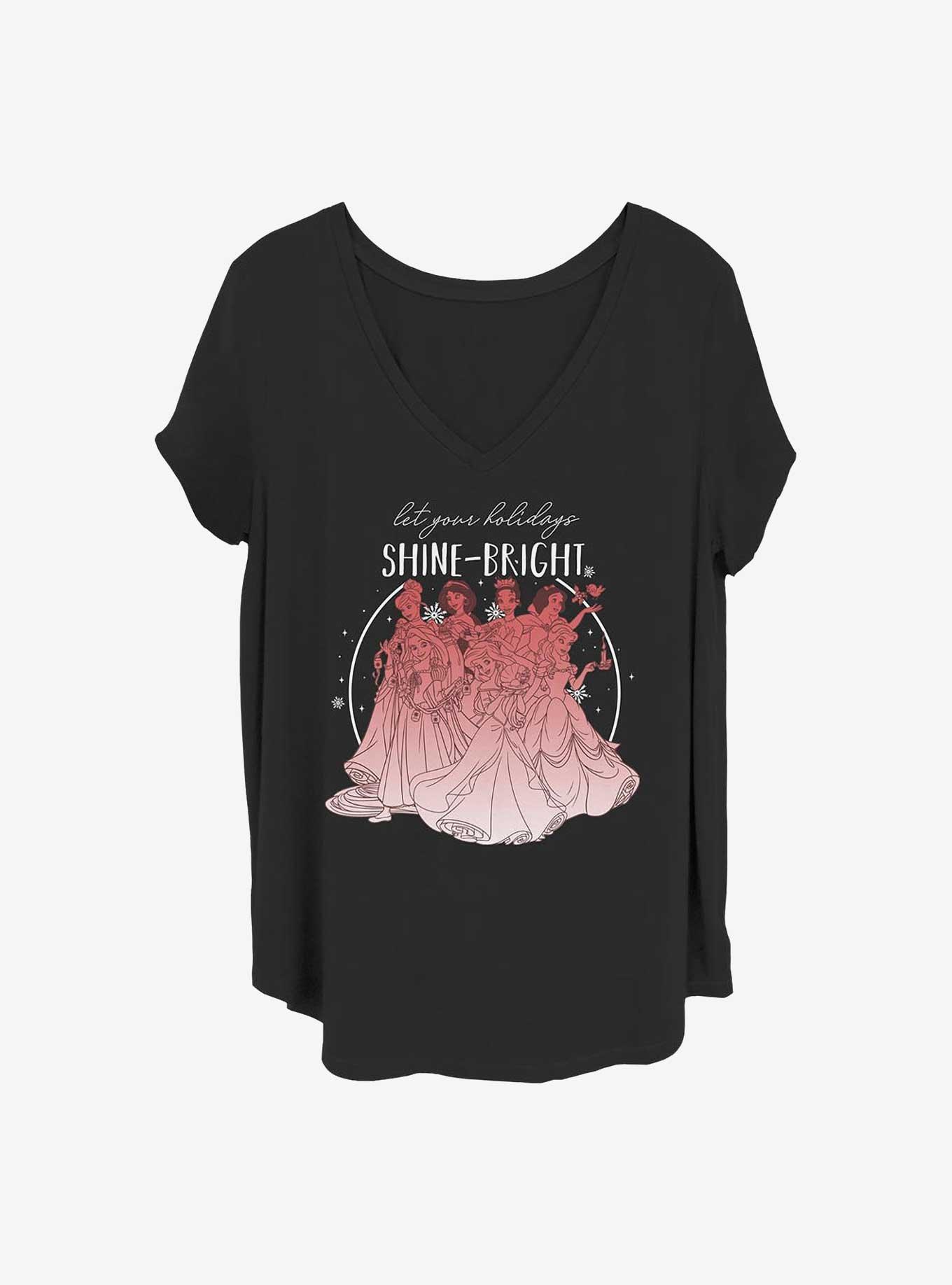Disney Princesses Shine Bright Holidays Girls T-Shirt Plus Size