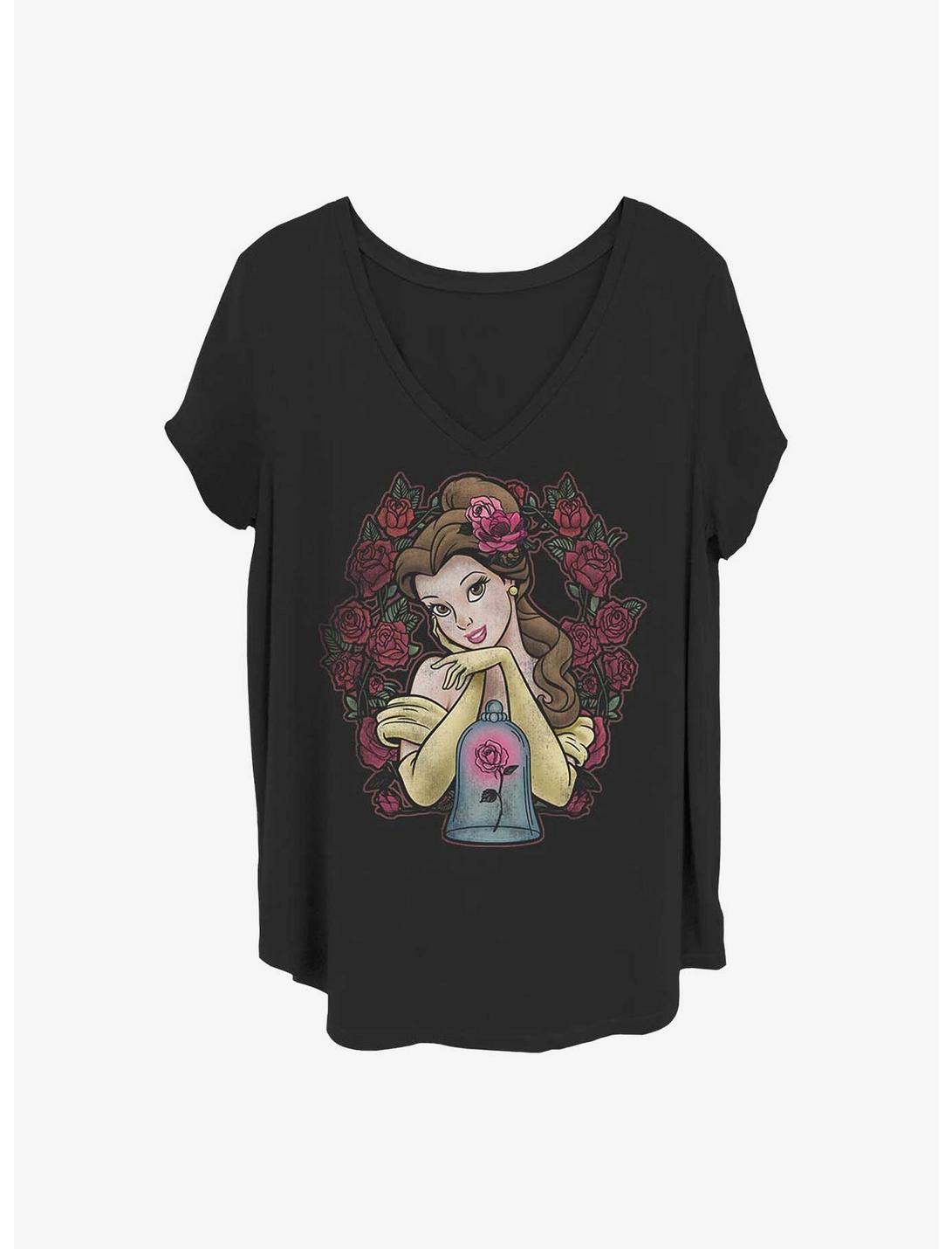 Disney Beauty and the Beast Rose Bell Girls T-Shirt Plus Size, BLACK, hi-res