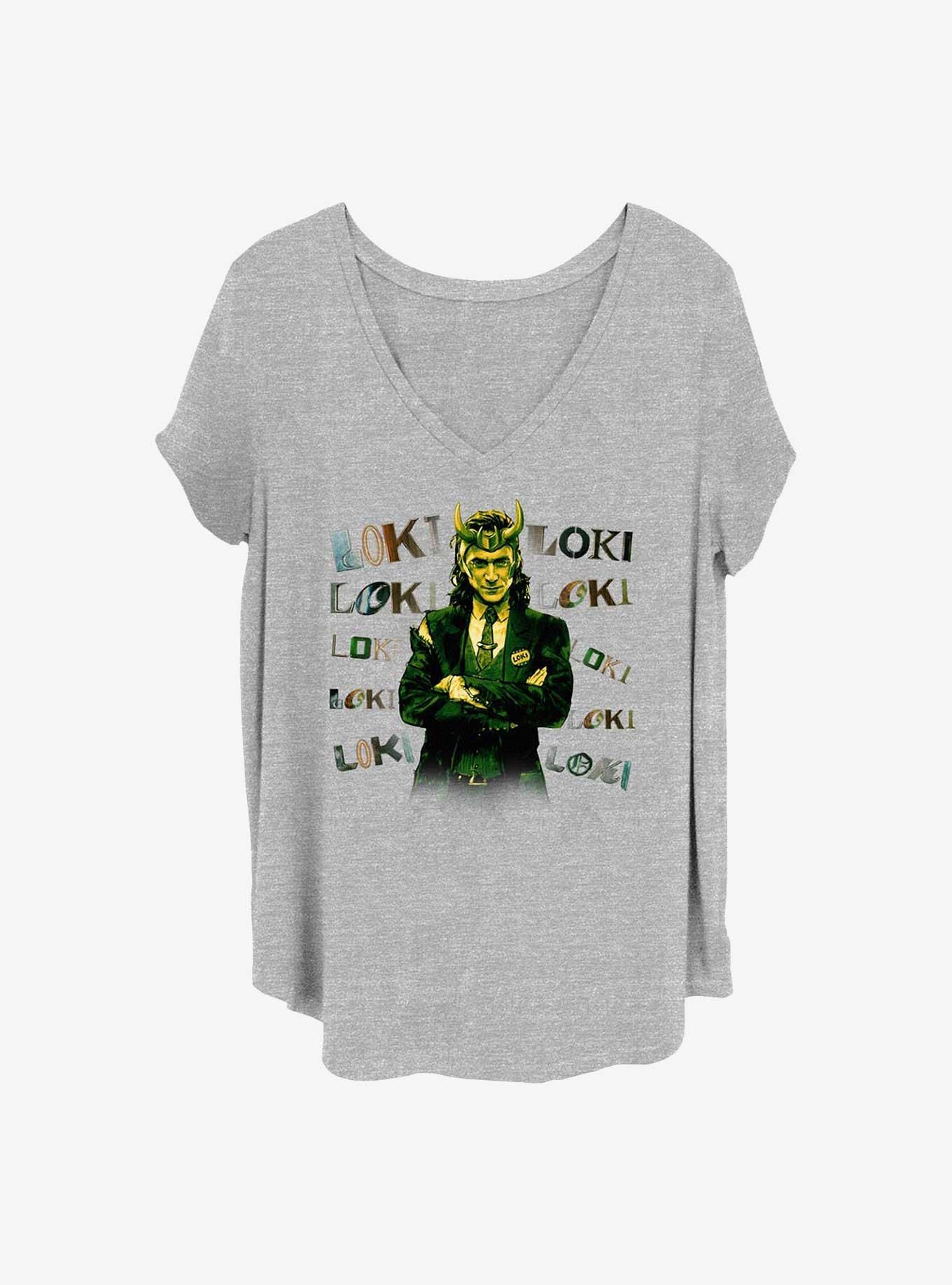 Marvel Loki Chaotic Girls T-Shirt Plus Size, HEATHER GR, hi-res