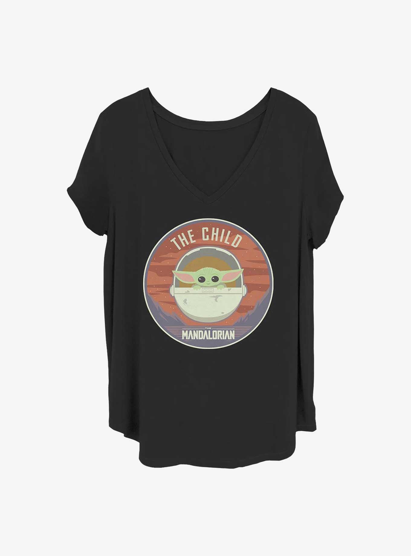 Star Wars The Mandalorian The Child Bassinet Badge Girls T-Shirt Plus Size