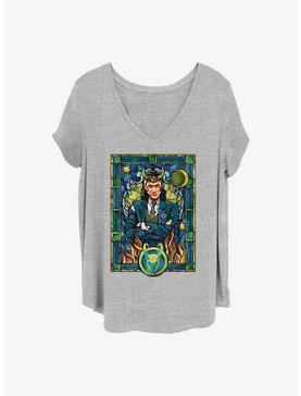 Marvel Loki Glass Window Girls T-Shirt Plus Size, HEATHER GR, hi-res