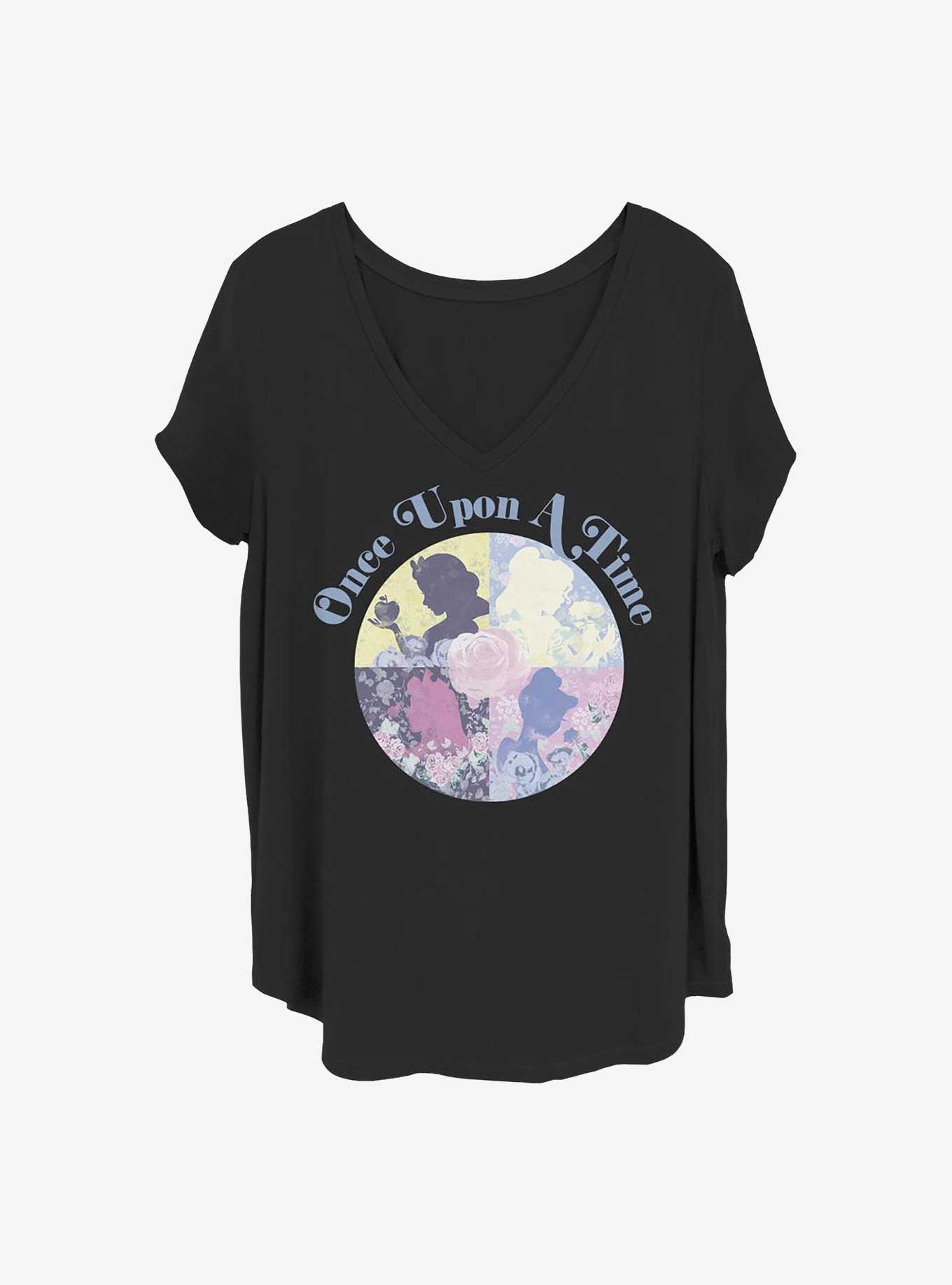 Disney Princesses Once Upon A Time Girls T-Shirt Plus Size, BLACK, hi-res