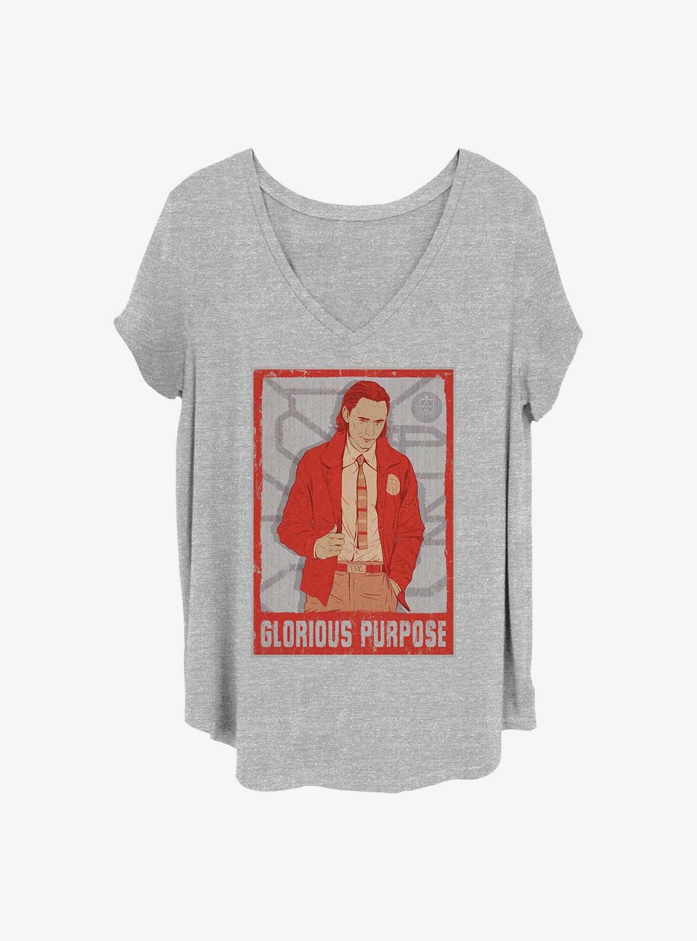 Marvel Loki Glorious Purpose Girls T-Shirt Plus Size, HEATHER GR, hi-res