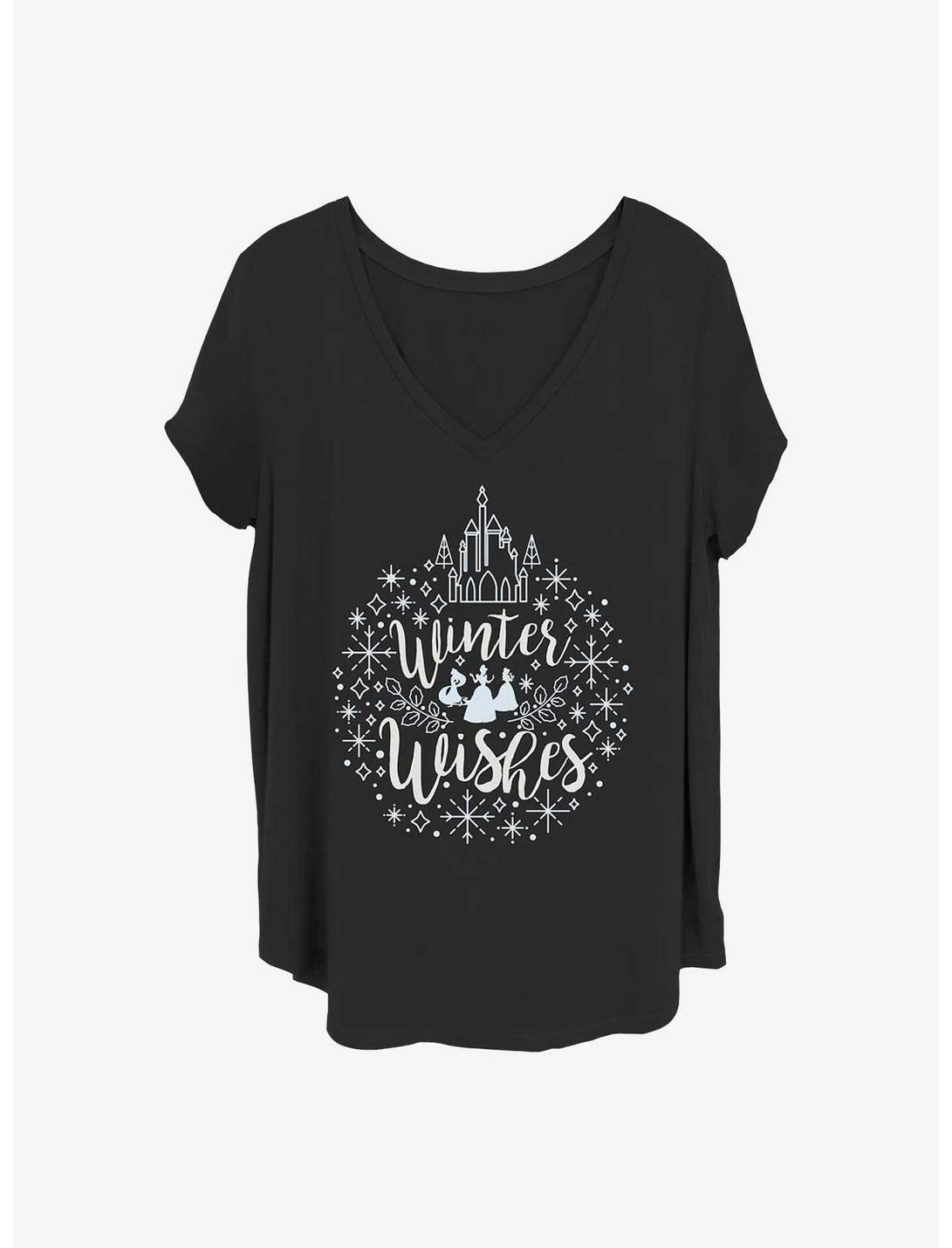 Disney Princesses Winter Princess Girls T-Shirt Plus Size, BLACK, hi-res