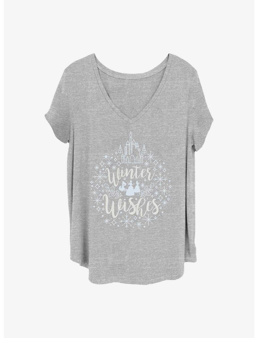 Disney Princesses Winter Princess Girls T-Shirt Plus Size, HEATHER GR, hi-res