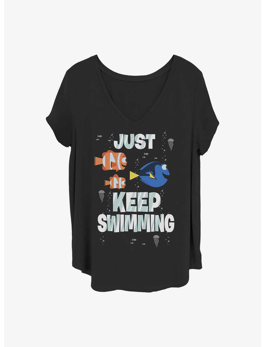 Disney Pixar Finding Nemo Just Swimming Girls T-Shirt Plus Size, BLACK, hi-res