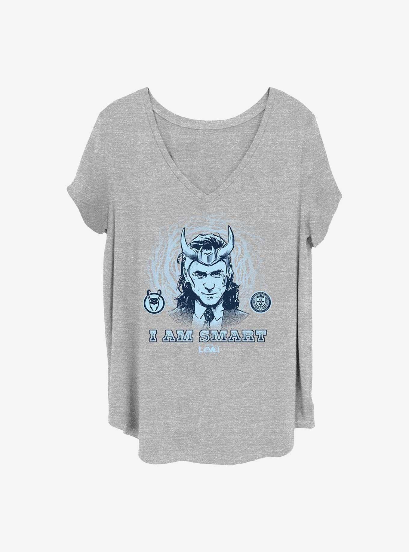 Marvel Loki Godly Intellect Girls T-Shirt Plus Size, HEATHER GR, hi-res