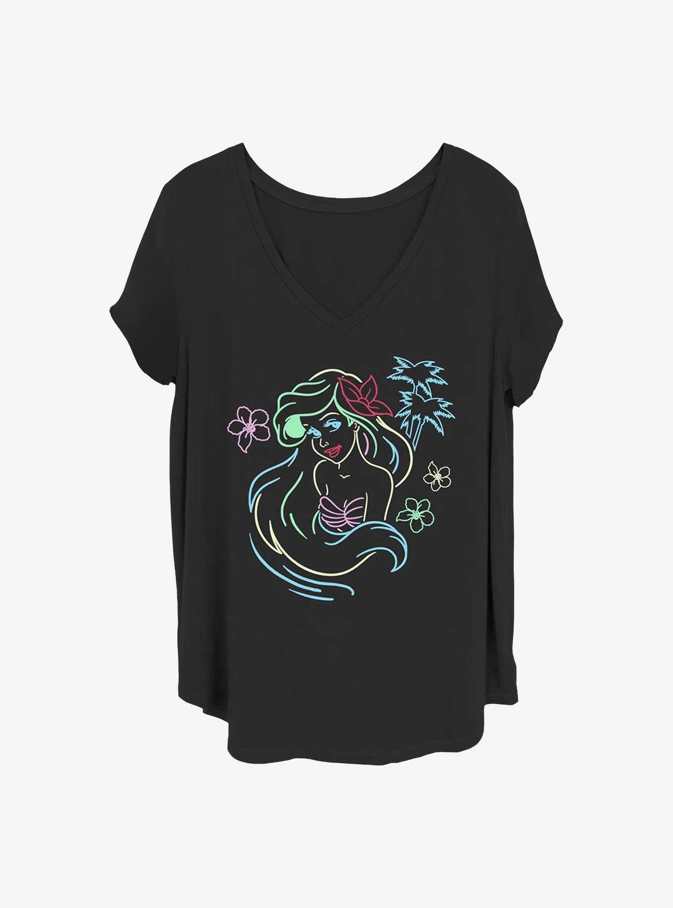 Disney The Little Mermaid Ariel Lights Girls T-Shirt Plus Size, BLACK, hi-res