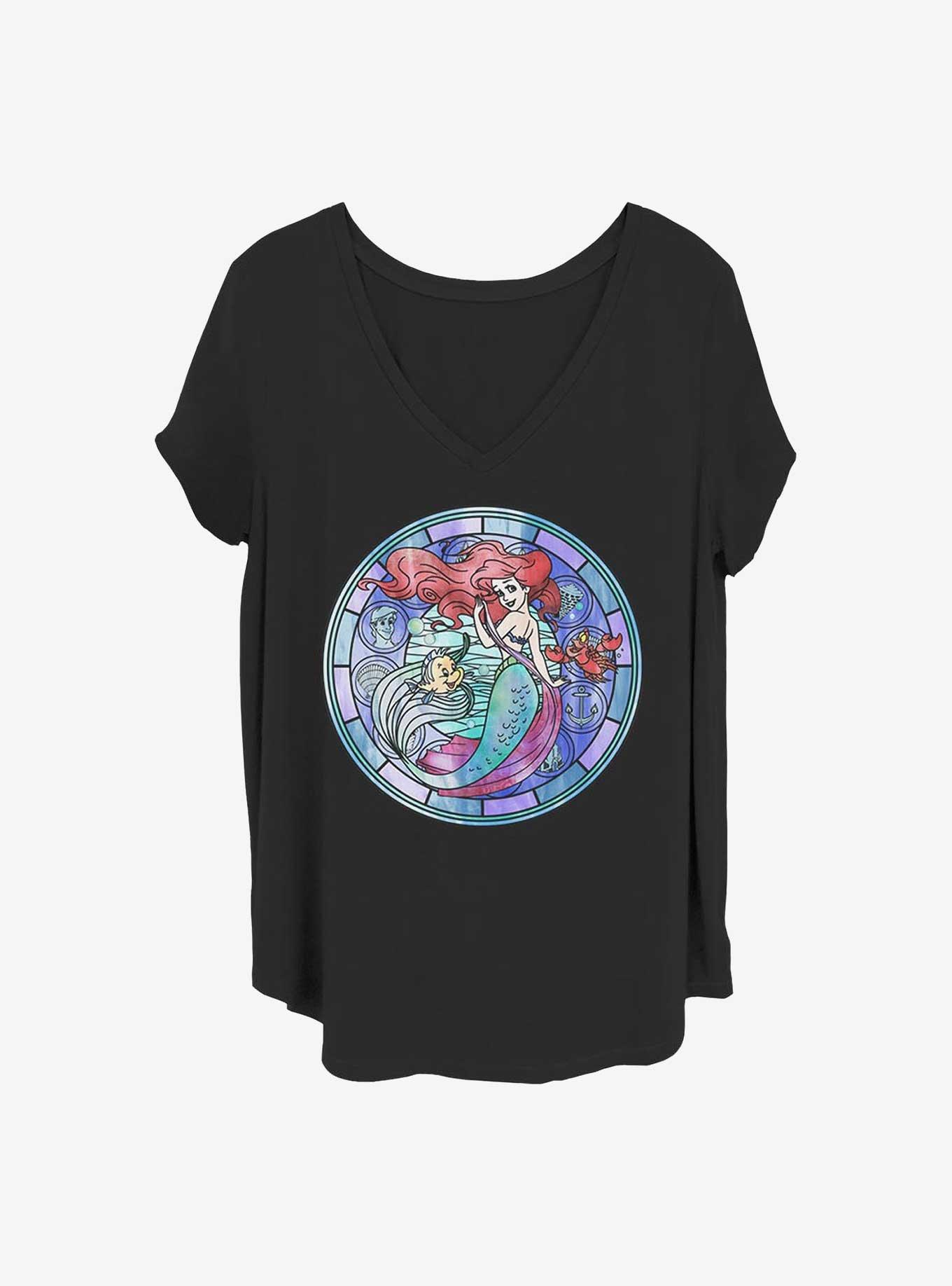 Disney The Little Mermaid Ariel Stained Glass Girls T-Shirt Plus Size, , hi-res
