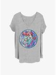Disney The Little Mermaid Ariel Stained Glass Girls T-Shirt Plus Size, HEATHER GR, hi-res