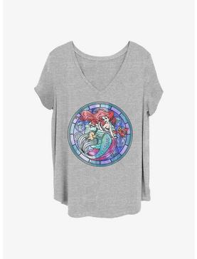 Disney The Little Mermaid Ariel Stained Glass Girls T-Shirt Plus Size, , hi-res