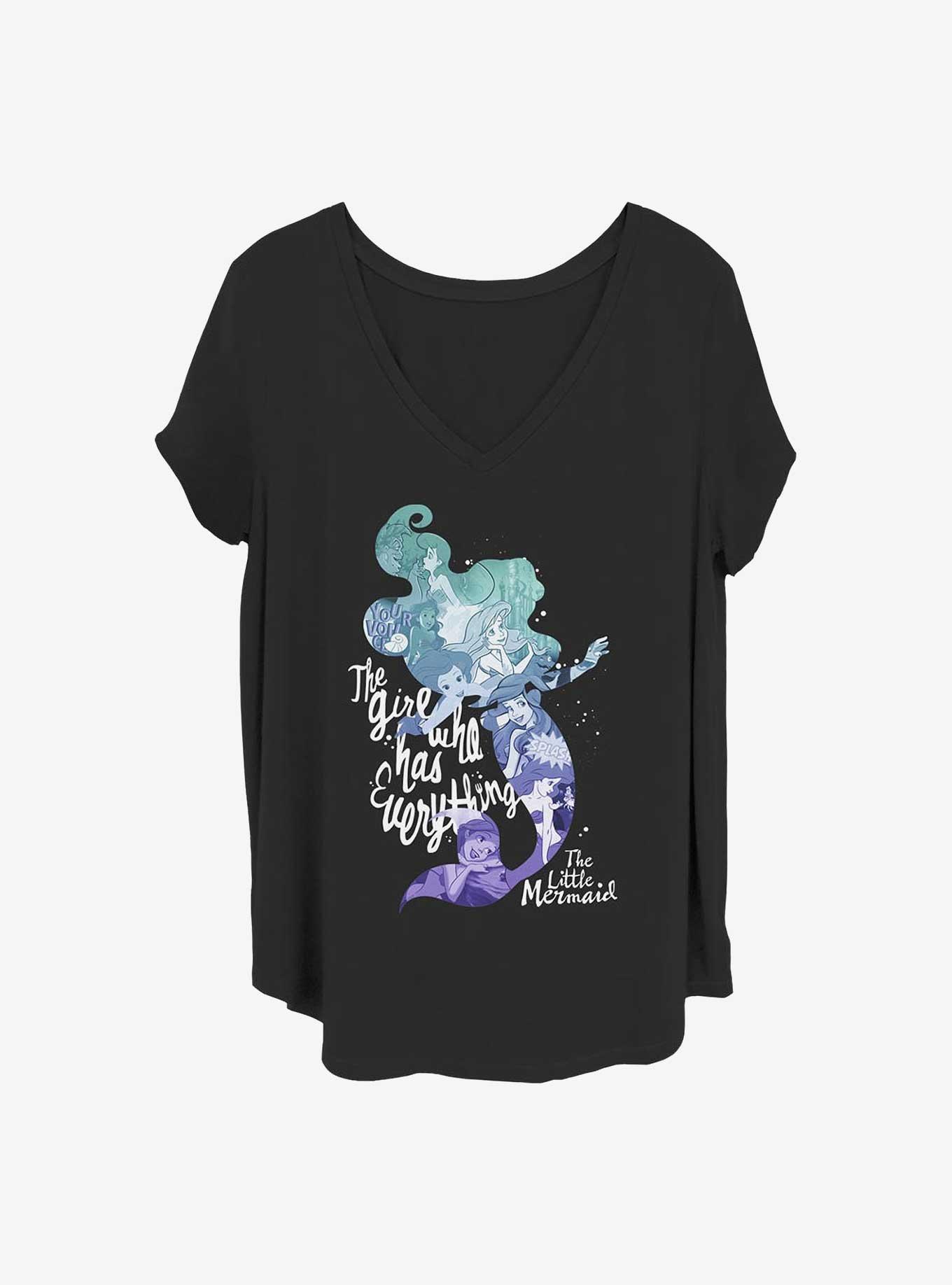 Disney The Little Mermaid Everything Girl Girls T-Shirt Plus Size, BLACK, hi-res