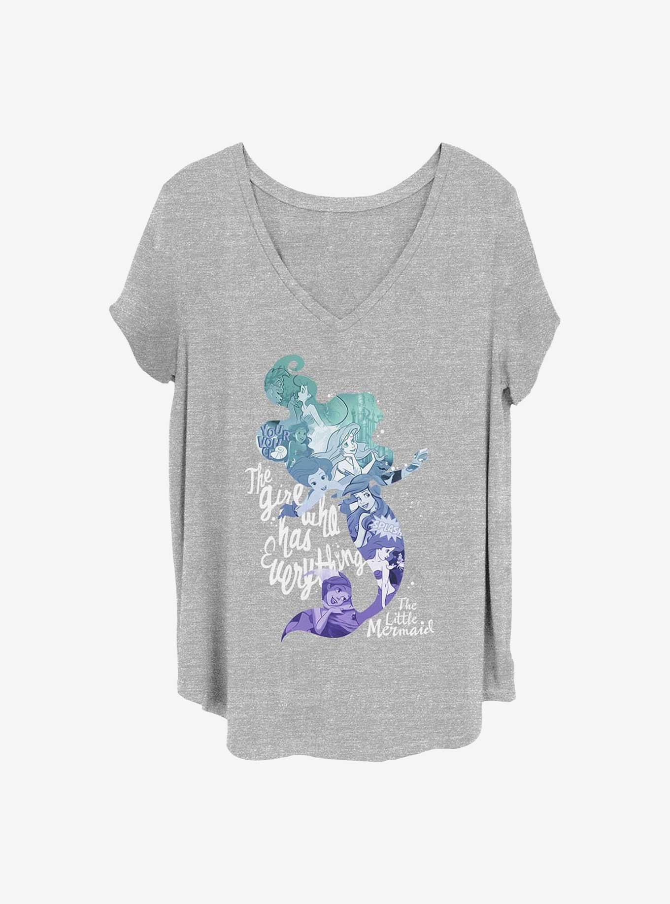 Disney The Little Mermaid Everything Girl Girls T-Shirt Plus Size, HEATHER GR, hi-res