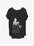 Disney The Little Mermaid Heart Of The Sea Girls T-Shirt Plus Size, BLACK, hi-res