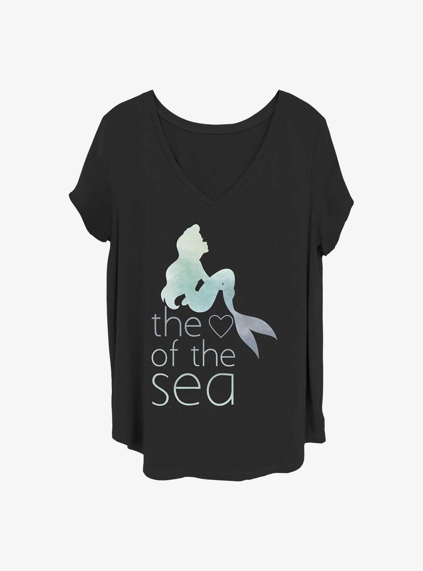 Disney The Little Mermaid Heart Of The Sea Girls T-Shirt Plus Size, BLACK, hi-res