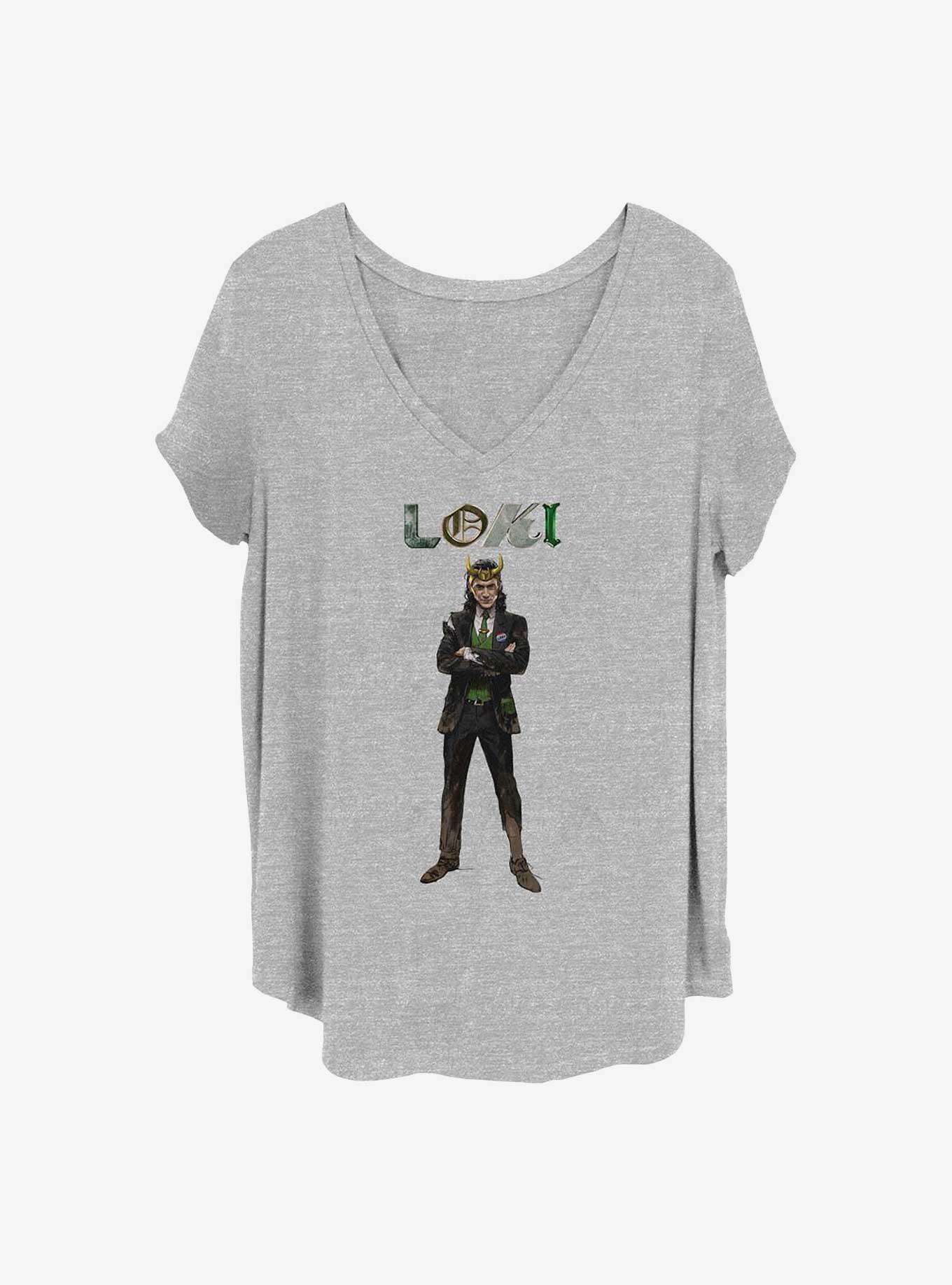 Marvel Loki Might Get Dirty Girls T-Shirt Plus Size, HEATHER GR, hi-res