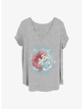 Disney The Little Mermaid Sea Colors Girls T-Shirt Plus Size, HEATHER GR, hi-res